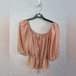 Peach Women's Peasant Top